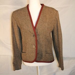 Vintage tan wool Italian blazer, Poi by Krizia med